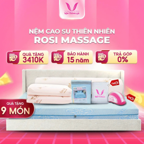 NỆM CAO SU THIÊN NHIÊN ROSI MASSAGE THẮNG LỢI