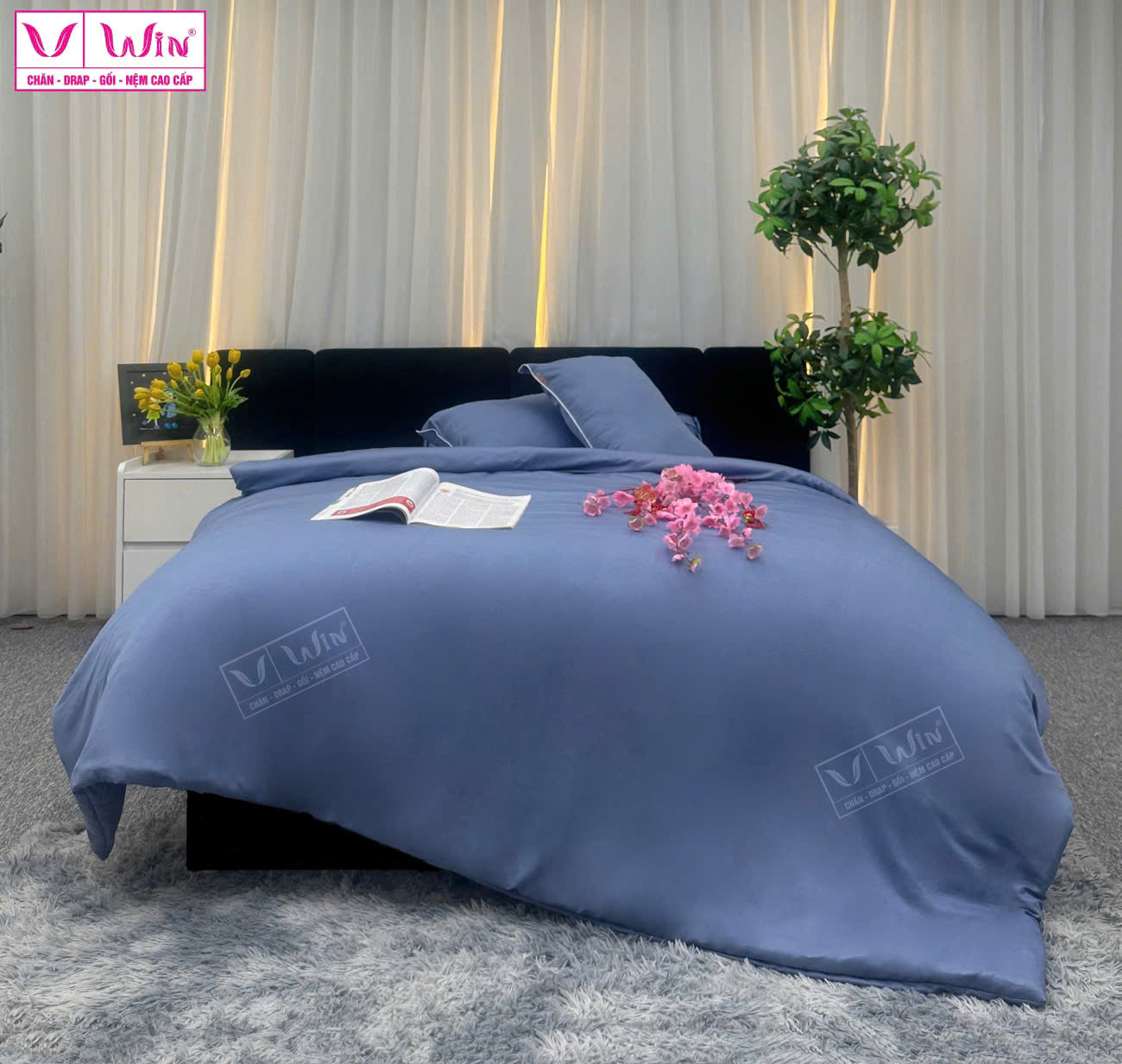 DRAP MỀN 1 MÀU TENCEL LỤA CAO CẤP THẮNG LỢI SUPER WIN - Ảnh 3