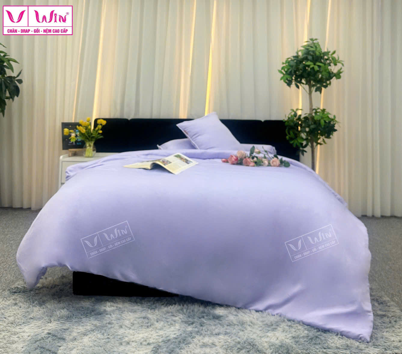 DRAP MỀN 1 MÀU TENCEL LỤA CAO CẤP THẮNG LỢI SUPER WIN - Ảnh 4
