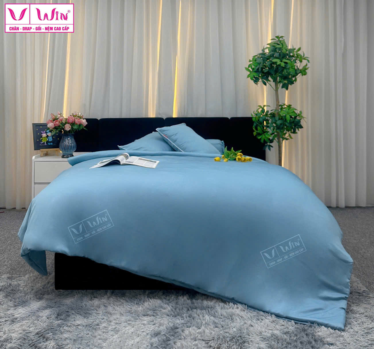 DRAP MỀN 1 MÀU TENCEL LỤA CAO CẤP THẮNG LỢI SUPER WIN - Ảnh 7