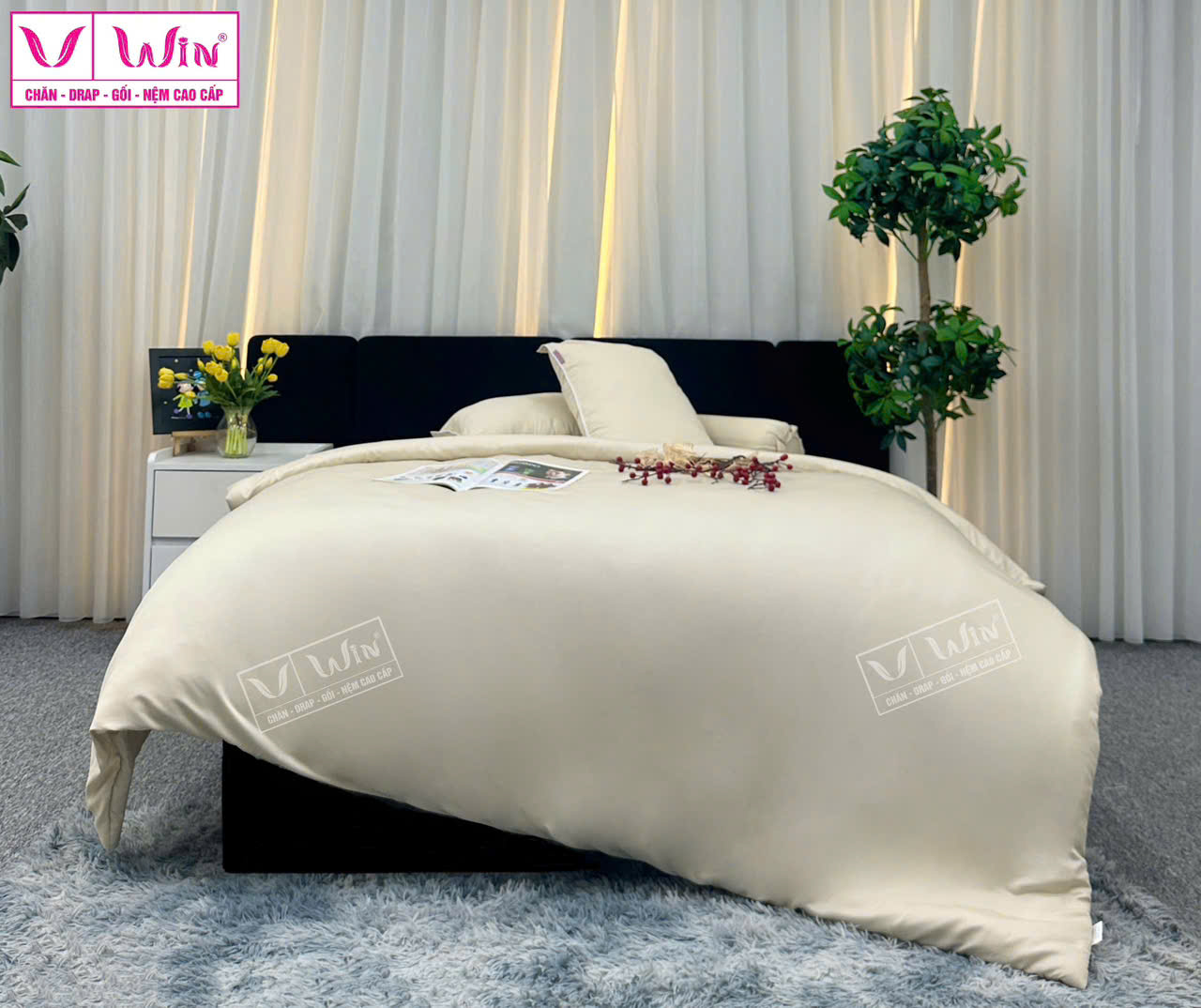 DRAP MỀN 1 MÀU TENCEL LỤA CAO CẤP THẮNG LỢI SUPER WIN - Ảnh 8