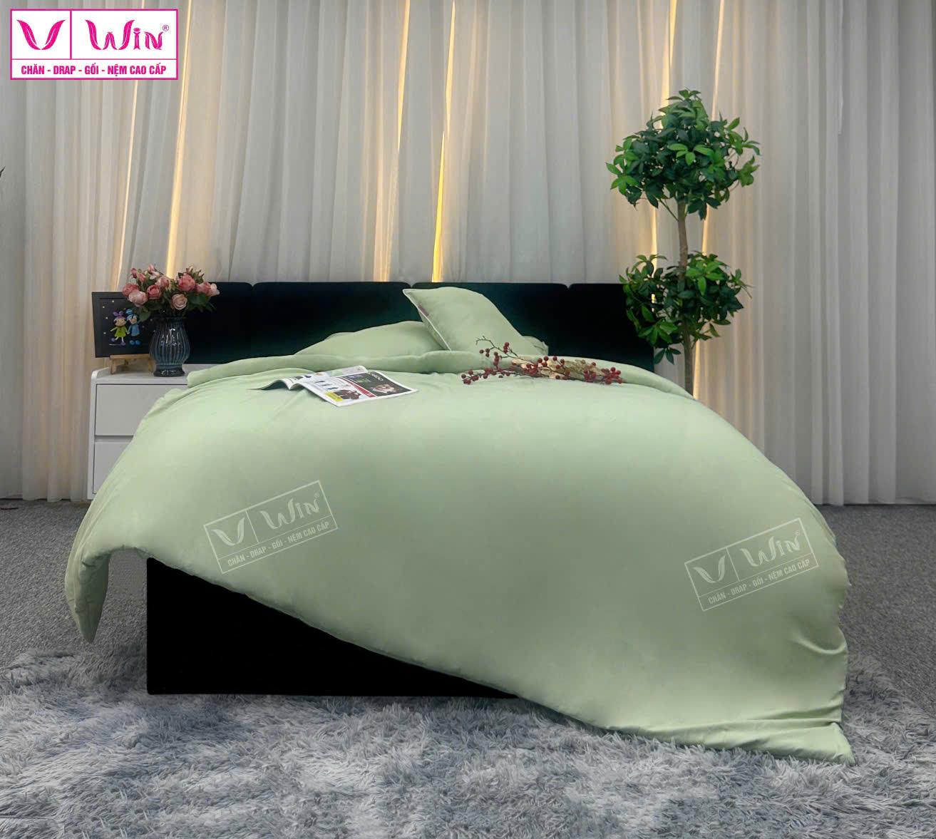 DRAP MỀN 1 MÀU TENCEL LỤA CAO CẤP THẮNG LỢI SUPER WIN - Ảnh 10